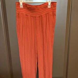 Anthropologie Crepe Jogger Rust color